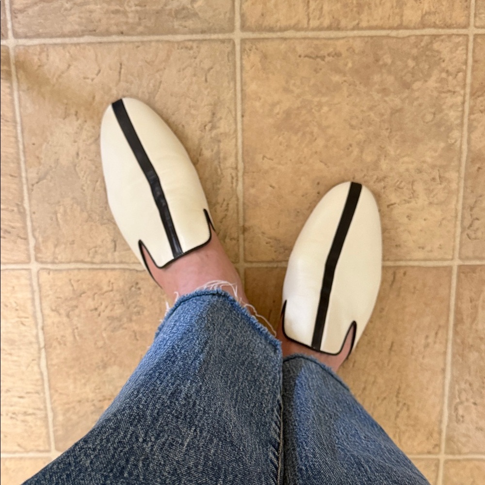 rag & bone Savoy White and Black Mules